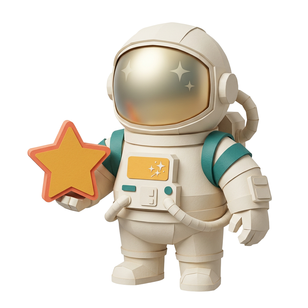 Astronaut holding a star