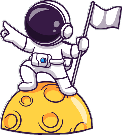 Astronaut planting a flag