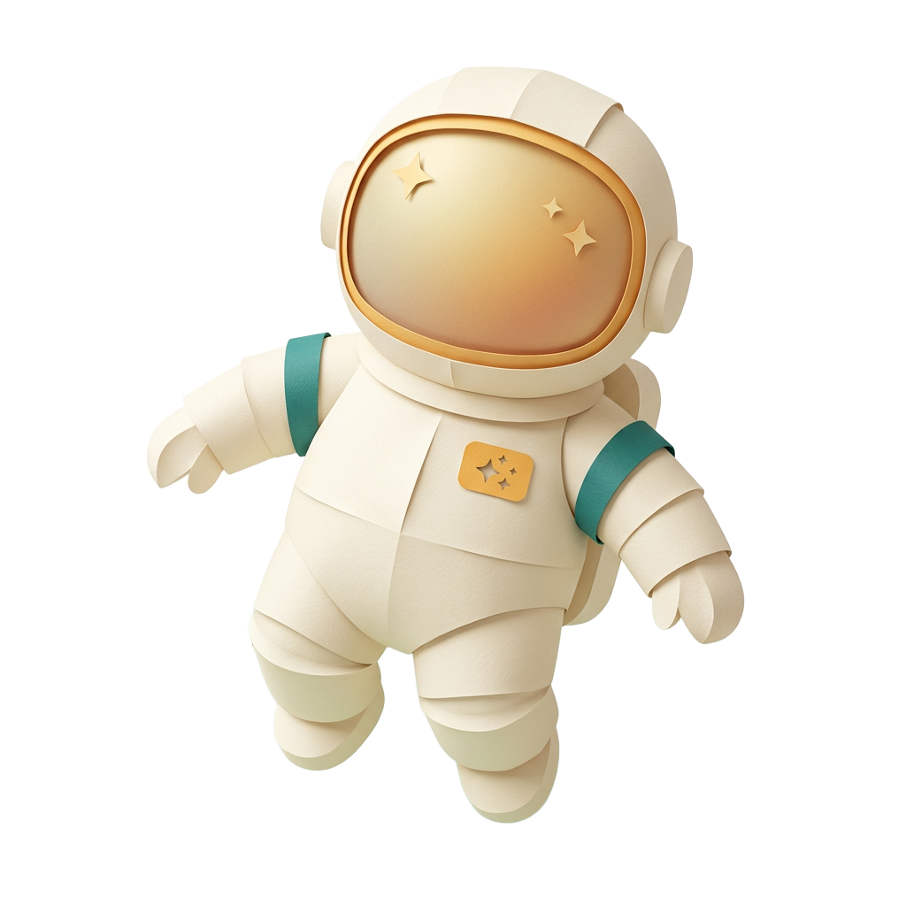 Astronaut sitting on a crescent moon